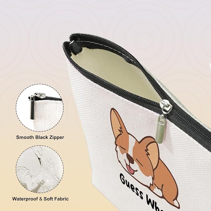 Funny Puppy Makeup Bag Dog Mom Gifts for Women Puppy Dog Supplies Accessories Cute Cosmetic Bag for Women Girls Daughter Animal Puppies Lovers Sister Best Friends Friendship Christmas Birthday Gifts