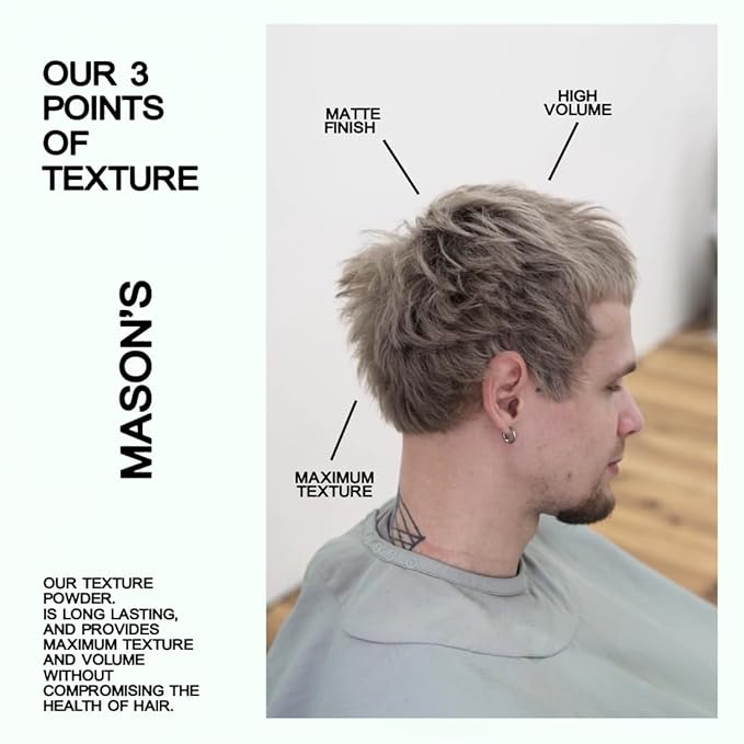 Mason's Non-Sticky Lightweight Strong-Hold Texture Powder for Men, (Citrus Scent, Matte, Finish) 0.30 Oz / 8.75 Gr