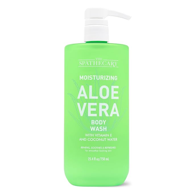 THE SPATHECARY Moisturizing Aloe Vera Body Wash – Hydrating Shower Gel with Natural Ingredients – Soothing for All Skin Types, Sensitive Skin – Paraben-Free, Sulfate-Free, Vegan Formula, 25.4oz