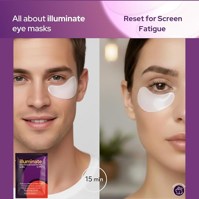 Ellbe Bakuchiol Under Eye Mask – 6 Pairs Eye Patches for Puffy Eyes, Dark Circles, Wrinkles & Undereye Bags - Biodegradable – Anti-Aging Hydrating Eye Treatment for Women & Men
