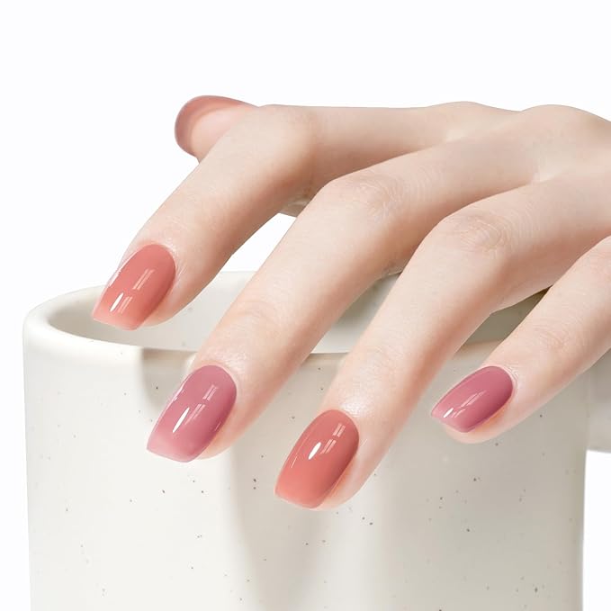 MAYCHAO 15ML Jelly Light Red Gel Nail Polish 1Pc Transparent Gel Polish Soak Off UV LED Translucent Nail Polish Nail Art Starter Manicure Salon DIY at Home, 0.5 OZ