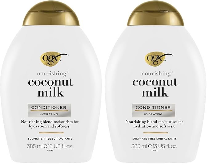 OGX Hair Conditioner, Nourishing Coconut Milk, Sulfate-Free | 13 Fl Oz | Pack of 2