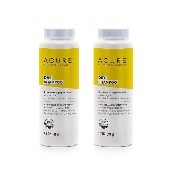 Acure Dry Shampoo for All Hair Types – Refreshes & Absorbs Oil for Instant Volume & Clean Hair, Vegan, 2 Pack Bundle