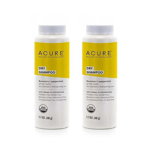 Acure Dry Shampoo for All Hair Types – Refreshes & Absorbs Oil for Instant Volume & Clean Hair, Vegan, 2 Pack Bundle