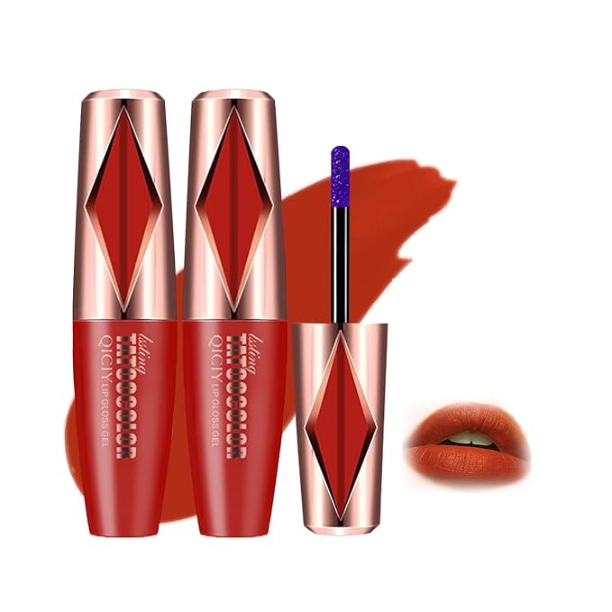 2Pcs Peel Off Lip Stain, Long Lasting Lip Stain Peel Off Masque, Waterproof and Transfer Proof Nude Lip Tint, Peelable Tattoo Lip Gloss Liner, Formula for Elegant Finish Makeup Lip-Tint Set (#4)