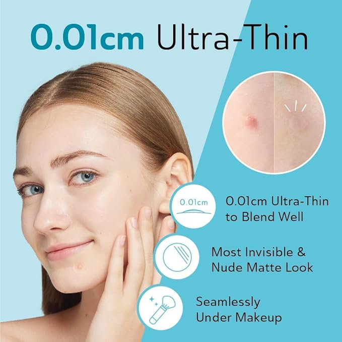 DERMA ANGEL Invisible Salicylic Acid Pimple Patches for Face - Redness Reducing Hydrocolloid Acne Patches, Clear Pimple & Zit Patches for Blind Pimples - 192 Count 2 Sizes Soothing Plus (Clear Patch)