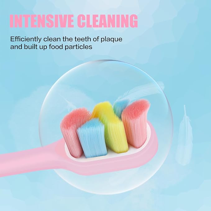 6 Count Extra Soft Toothbrushes | Periodontist-Designed Tapered Bristles for Sensitive Teeth and Receding Gums | Plaque Remover Toothbrushes in Bucket Packaging - Colors May Vary