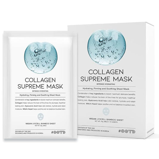 Collagen Hydrating Sheet Masks for Face Korean Anti Hazel 10EA