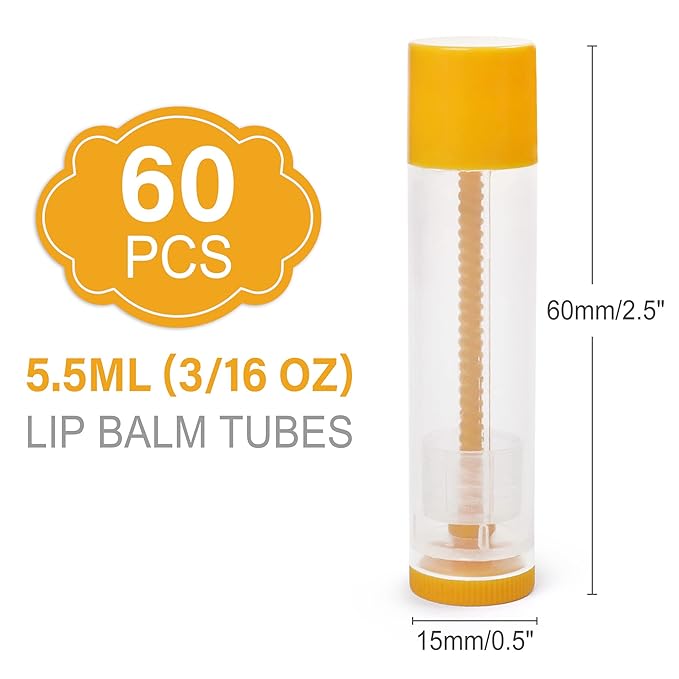 LotFancy Lip Balm Tubes Empty, 60PCS