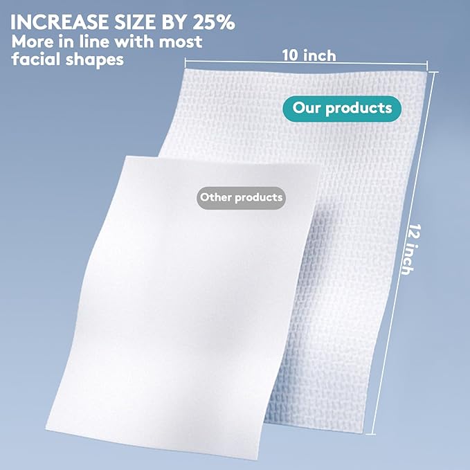 RGBB Clean Face Towels 10"×12", Disposable, Ultra-Absorbent, Hypoallergenic & Soft Makeup Remover Dry Wipes, Pamper Your Face, Hygienic Towelettes, for All Skin Types（300 Count）