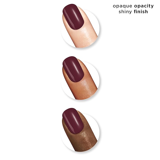 Sally Hansen Insta-Dri Nail Polish | Quick Dry, Long Lasting, Streak-Free Shine | Opaque, Glossy | 428 Zip Wine | Deep Wine Red Nail Color