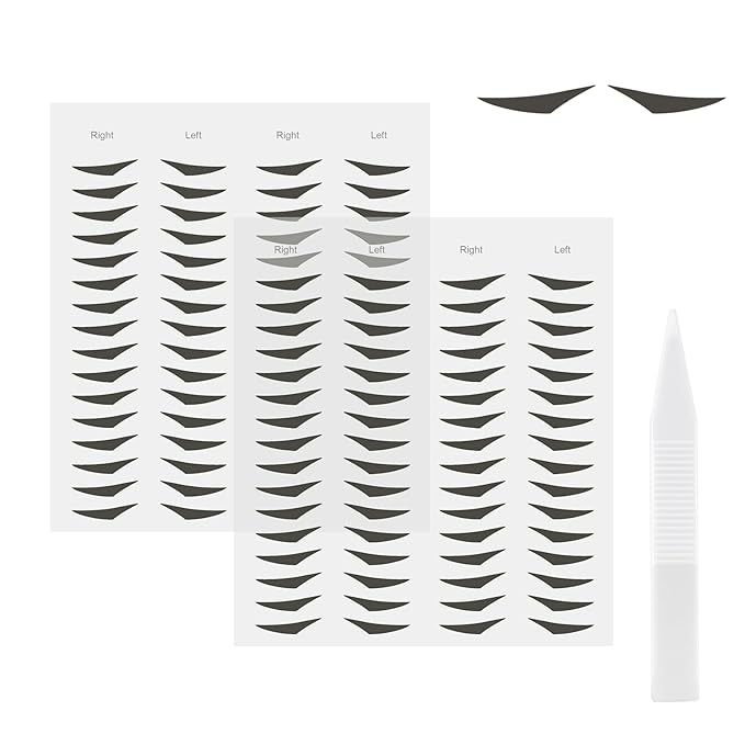 Boobeen 120 PCS Eyeliner Stickers, Adhesive Instant Cat Eyeliner Stamp, Eye Patches with Precision Tweezers, Long-Lasting & Waterproof for Easy Symmetrical Wings