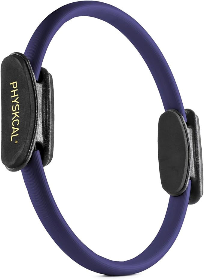 Pilates Ring, 15-Inch Magic Circle with Extra Thick Padded Handles, Pilates Equipment for Toning Inner Thighs, Arms and Strengthening Cores- Workout Guide Included