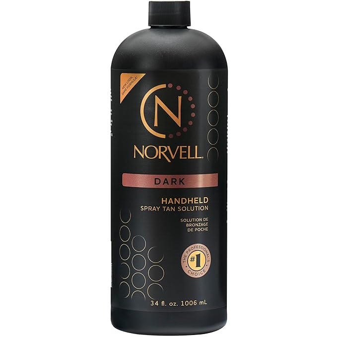 Norvell Premium Spray Tan Solution Dark 34 fl oz – Professional Sunless Tanning Formula for Deep Natural Bronze, Streak-Free, Fast-Drying, Long-Lasting Sunless Color
