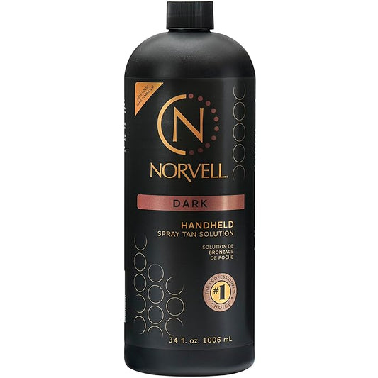 Norvell Premium Spray Tan Solution Dark 34 fl oz – Professional Sunless Tanning Formula for Deep Natural Bronze, Streak-Free, Fast-Drying, Long-Lasting Sunless Color
