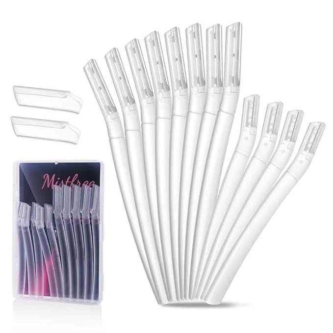 Dermaplane Razor for Women Face, 12PCS Eyebrow Razors, Dermaplaning Tool with Storage Case, Professional Face Razors for Peach Fuzz Removal, Eyebrow Shaping, Smooth Skin & Gentle Exfoliation