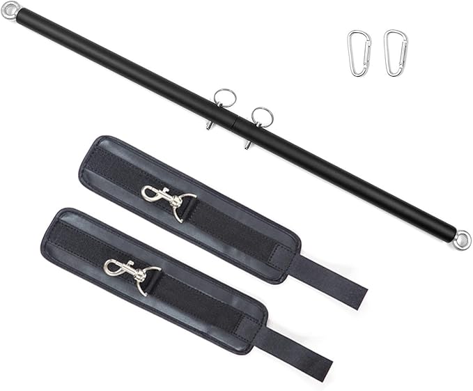 Black 2 Rings Exercise Expandable Workout Spreader Bar
