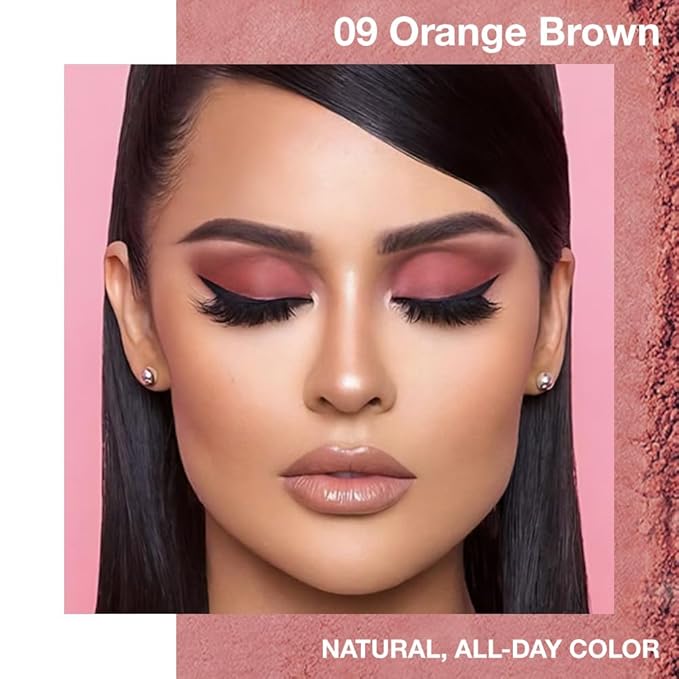 Single Cream Eyeshadow,Orange Brown Matte Eye shadow Pallette,Waterproof&Long Lasting Mini Eyeshadow,Soft Matte Eye Makeup,Vegan & Cruelty-Free Eye shadow for Brown Blue Green Eyes #08