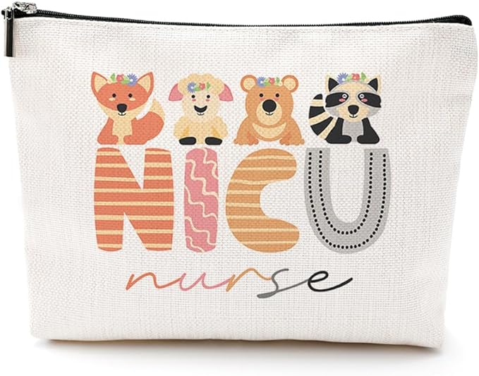 VICBOU Nicu Nurse Gifts Makeup Bag Nurse Accessories for Work Nurse Practitioner Nurse Gifts for Women Cute Cosmetic Bag Neonatal ICU Nurse Rn Gifts for Nurses Nursing Graduation Nurses Week Birthday