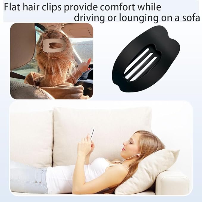 Flat Hair Clips for Women,4PCS Flat Hair Claw Clips for Women Large Matte No-Slip Hair Clip Duckbill Hair Clips for Thick and Thin Hair Strong Styling Hold Accessory (Matte neutral color)