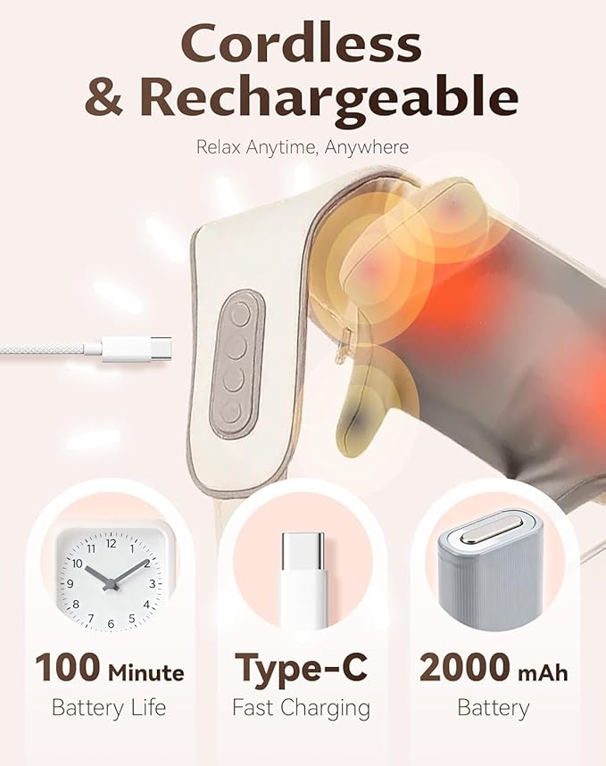 Neck Massager with Heat,Therapexa Neck Massager & Shoulder,6D Shiatsu Back Massager for Pain Relief Deep Tissue,Massager for Shoulder, Leg, Muscle Soreness(Khaki)