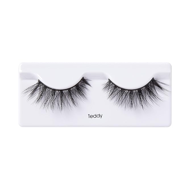 KISS Triple Push-Up, False Eyelashes, 'Teddy', 12mm, Includes 1 Pair Of Lash, Easy to Apply, Reusable Lash Clusters