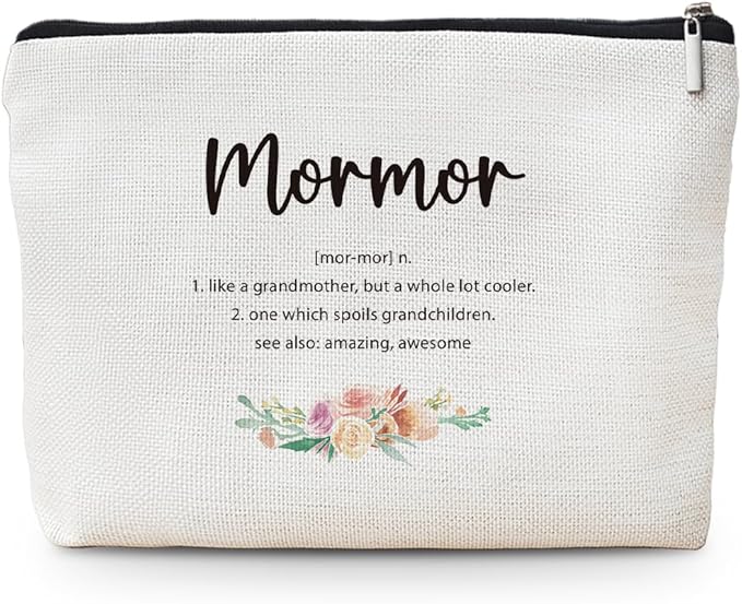 MOTERMATE Mormor Gifts Makeup Bag, Mormor Gifts for Christmas from Grandkids Cosmetic Bag for Women, Best Grandma Gift from Granddaughter Grandson Toiletry Bags Zipper Makeup Pouch