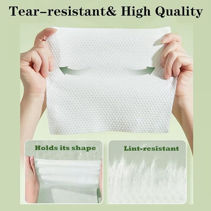 【Large Pack】Disposable Face Towels 160 Count,Hanging Design100% Bio-based Viscose Ultra Thick Face Towelettes,Dual-Texture,Makeup Remover Dry Wipes for Blemish or Sensitive Skin (160 count)