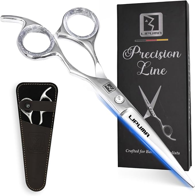 Hair Cutting Scissors - 6.5” Japanese Stainless Steel Professional Hair Scissors, Razor Edge Barber Scissors with Leather Bag, Comb and Cloth - Hair Shears for Men, Woman & Kids