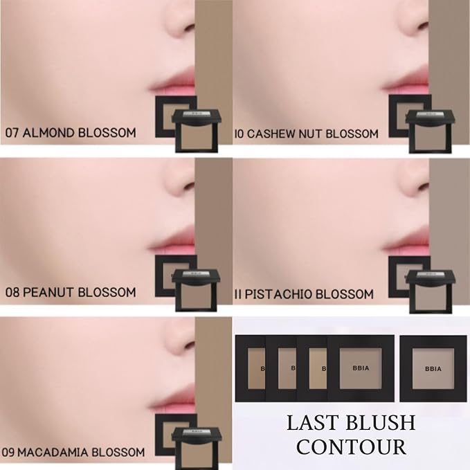 BBIA Last Blush 11 Color / 0.09oz - High Pigment Makeup Blush, Shape, Contour & Highlight Face, Long-lasting, Matte Finish (10 CASHEW NUT BLOSSOM)