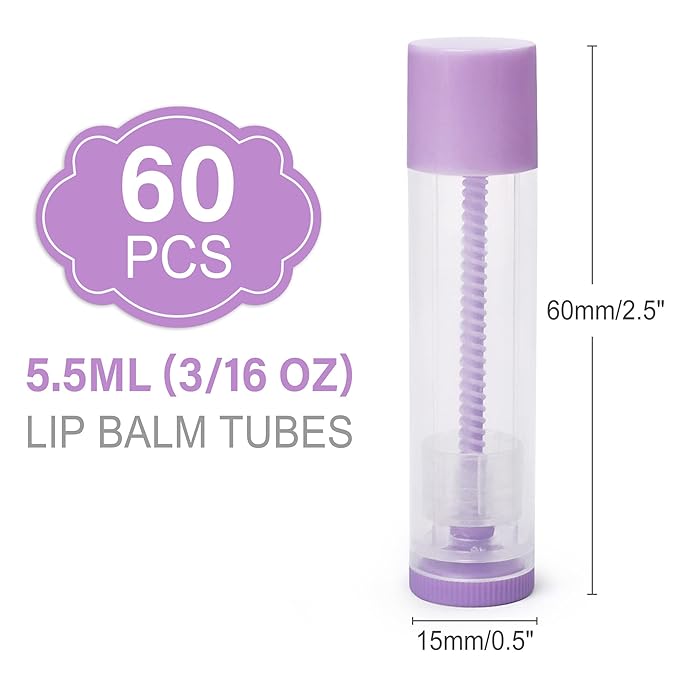 LotFancy Lip Balm Tubes Empty, 60PCS