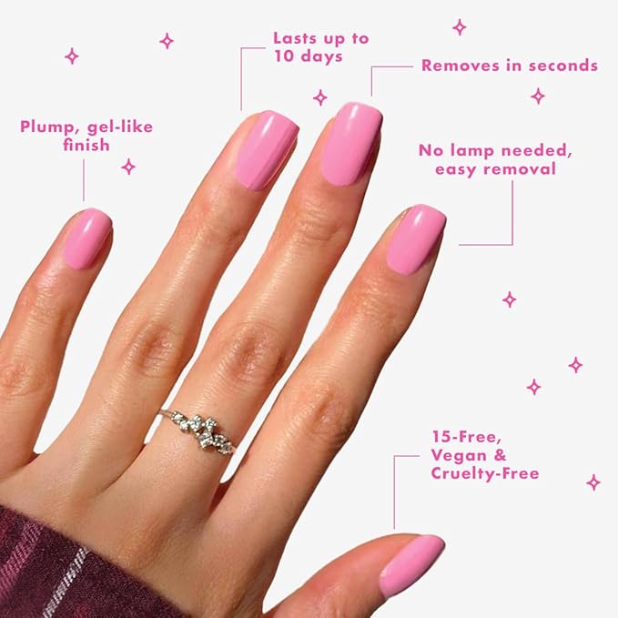 Olive & June Long Lasting Nail Polish | Valentine's Day | Plump, Gel-Like Finish No Lamp Needed | Lasts up to 10 days | Salon-Quality 15-Free, Vegan Cruelty-Free Chip-Resistant | JM Pinky Lavender