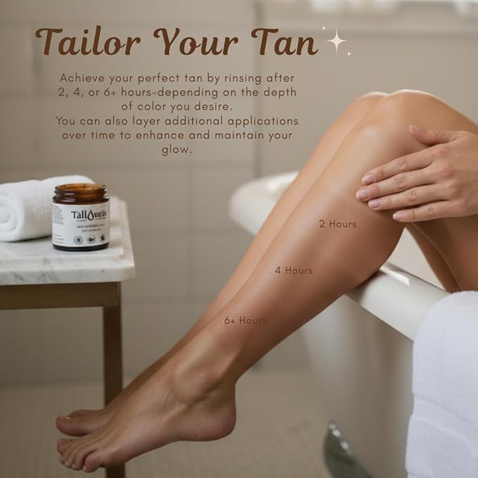 Natural Self Tanner with Beef Tallow – Quick Tan for Face & Body – Moisturizing, Non-Toxic, Olive Oil + Cocoa, Sunless Tanning – Browning Lotion – 4oz