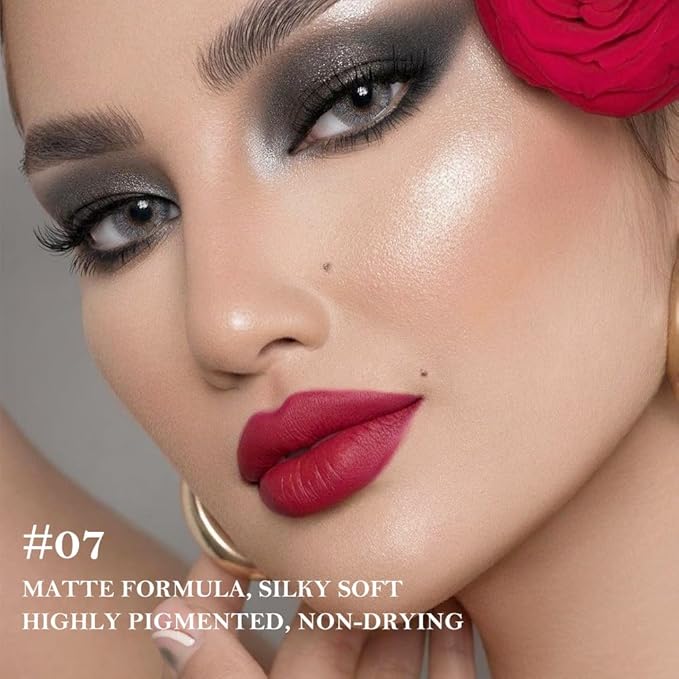 JUAAZIN 2Pcs Gradient Matte Lipstick Crayon Lip Liner pencil, Flawless Contour Gradual Ombre Effect lip Pencil, for Women Long Lasting Waterproof Smudge Proof Lipstick Pencil 06#+07#