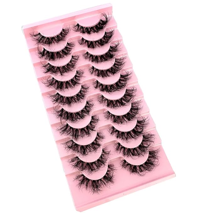 HBZGTLAD Soft Mink Eyelashes 3D Curl Winged End Eye Elongated Fake Lashes Thick Handmade Natural False Eyelash Messy Cross Lash Wholesale (LN121)