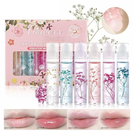 Petansy Flower Jelly Lip Oil Set 6 Packs Long