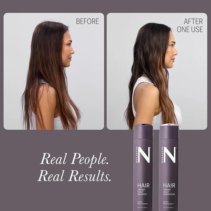 NULASTIN Shampoo + Conditioner Duo - Vibrant Scalp Shampoo (10 Fl Oz) & Vibrant Scalp Hair Conditioner (10 Fl Oz) for Fine Hair - Gift Set for Voluminous Hair - Color‑Safe, Vegan (2 Count)