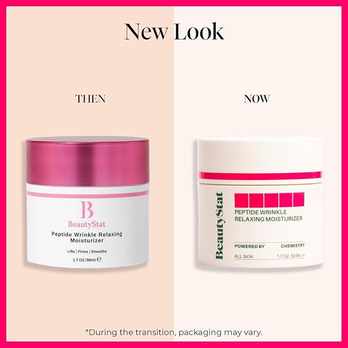 BeautyStat Peptide Wrinkle Relaxing Moisturizer - Made in the USA - Created by a 20+ Year Skincare Veteran Cosmetic Chemist - 1.7oz/50ml
