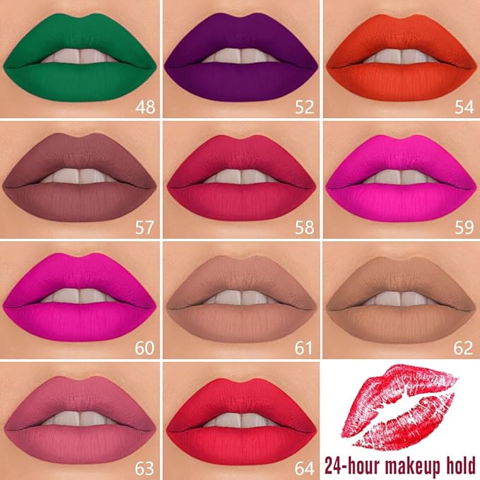 1Pcs 2 in 1 Purple Matte Lip Liner and Liquid Lipstick Stain Makeup Set for women, Purple Long Lasting Smudge Proof Lip Tint Matte Finish Lip Gloss for All-Day Color Hold Easy to Use 52#