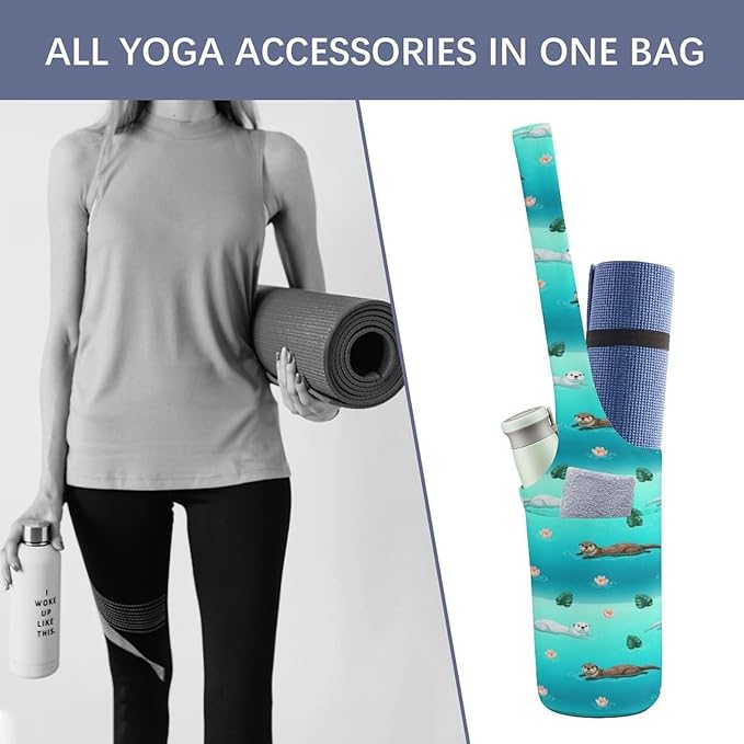 Portable Single Shoulder Yoga Mat Bag Carrier with Pocket Spacious Storage for Yoga Gym Fitness
