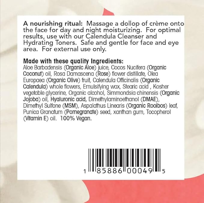 Bodyceuticals Bioactive Calendula + DMAE Ultimate Repair Face Cream – With Hyaluronic Acid, Rooibos & Rose – Moisturizer for Normal to Dry Skin – Vegan, Non-GMO, Gluten-Free, Soy-Free – 2 oz