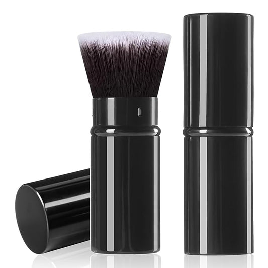 Keriloo Makeup Brush, Retractable Travel Kabuki Powder Foundation Makeup Brush Face Blush Brushes for Blending Liquid, Flawless Cosmetics, Bronzer, Buffing, Sunscreen,