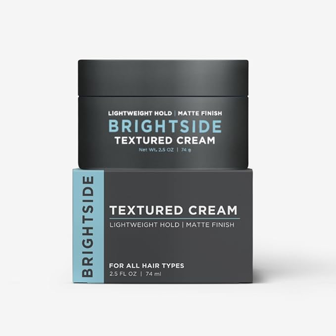 Brightside Textured Cream | Lightweight Hold Matte Finish | Water Based Clay Blend | for All Hair Types | Styling Product
