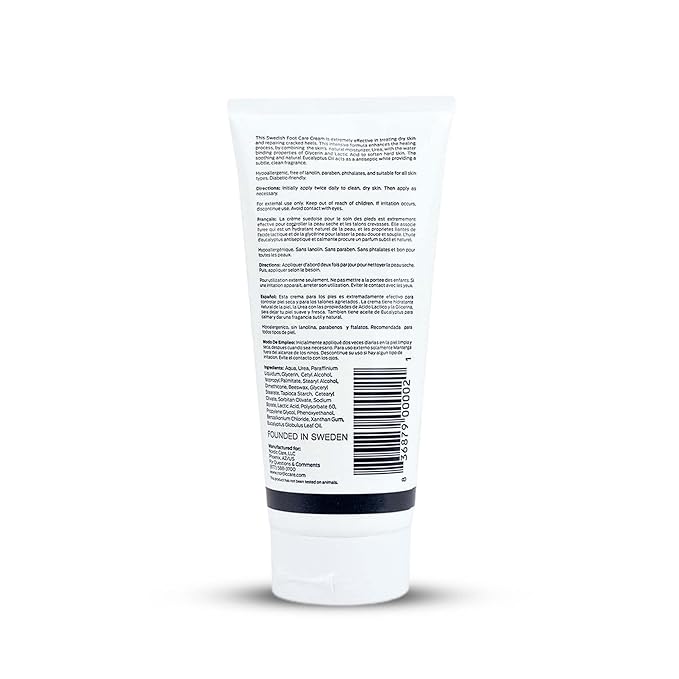 Nordic Care Foot Care Cream - Repairs and Hydrates Dry and Cracked Heels, 10% Urea Cream Treats Severely Dry Feet, Cracked Heels & Callus Removal, Hypoallergenic & Lanolin-free | 6 Oz (Pack of 6)