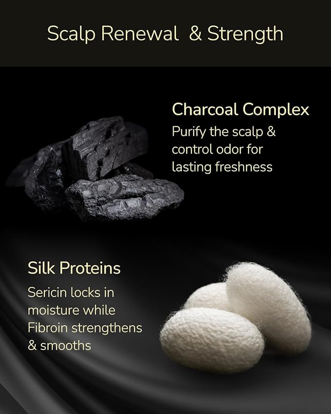 SILK THE RICH Shampoo & Conditioner Set, Clarifying & Moisturizing for Dry, Itchy Scalp & Damaged Hair, Color-Safe, Sulfate & Paraben Free Shampoo & Conditioner for Women & Men, Black (8.5 fl oz Each)