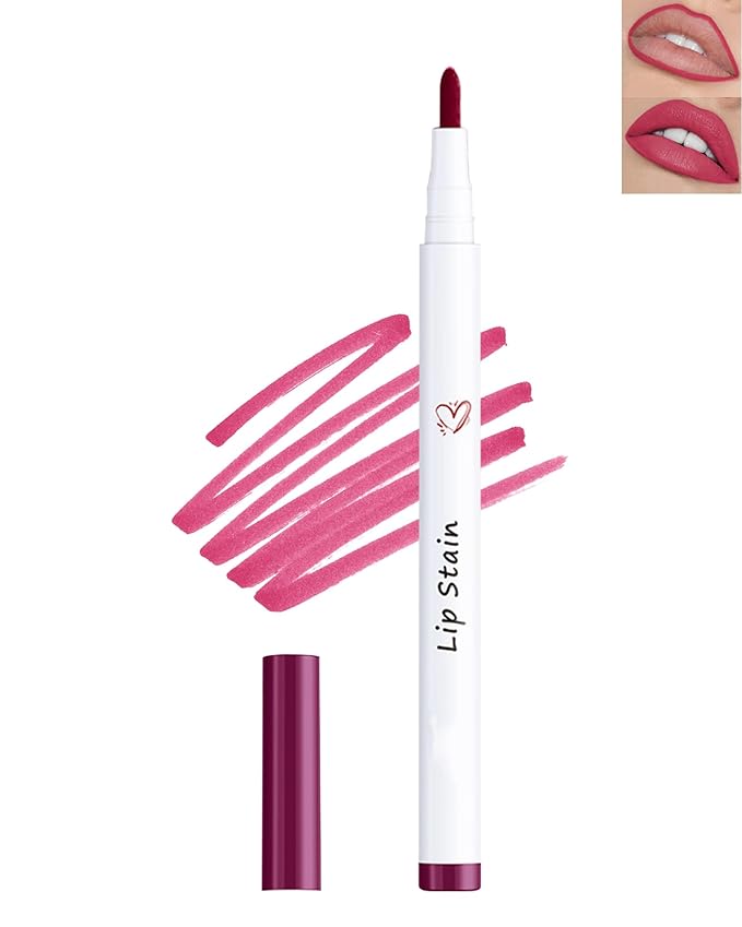 Lip Stain Marker Pen, Berry Pink Lip Liner Longlasting