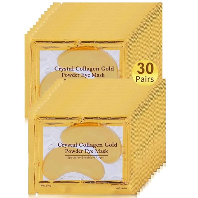 Felico Under Eye Patches, 30 Pairs Gold Eye Mask, Eye Gel Pads With Collagen Treatment for Reducing Dark Circles, Lighten Wrinkles Anti-Aging Moisturizing, Fine Lines Eye Bags Puffiness for Women Men