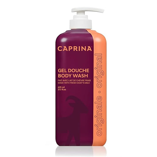 Caprina Fresh Goat’s Milk Body Wash, ORIGINAL Formula, 625 ml, Moisturizing Cleanser for Normal Skin, Gentle Daily Hydration