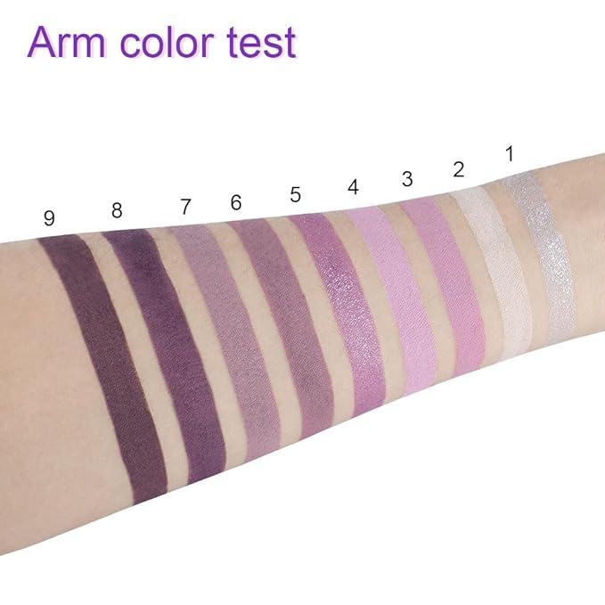 9Colors Eye Shadow Palettes Makeup,Dark Purple Plum Lavender Mauve Black Smoky Eyeshadow Palette for Older Women Natural Powde Eye Shadows Waterproof Long Lasting Naturing-Looking
