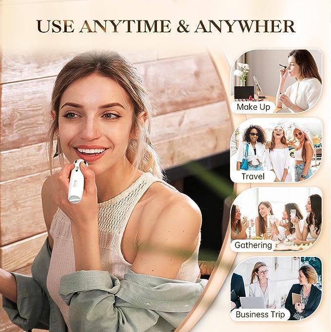 Epilator for Women, 2-in-1 Facial Hair Removal Epilator, Painless Designed Hair Remover with Built-in LED Light for Precision, Smooth Glide Hair Remover for Women Face Lips Chin Peach Fuzz